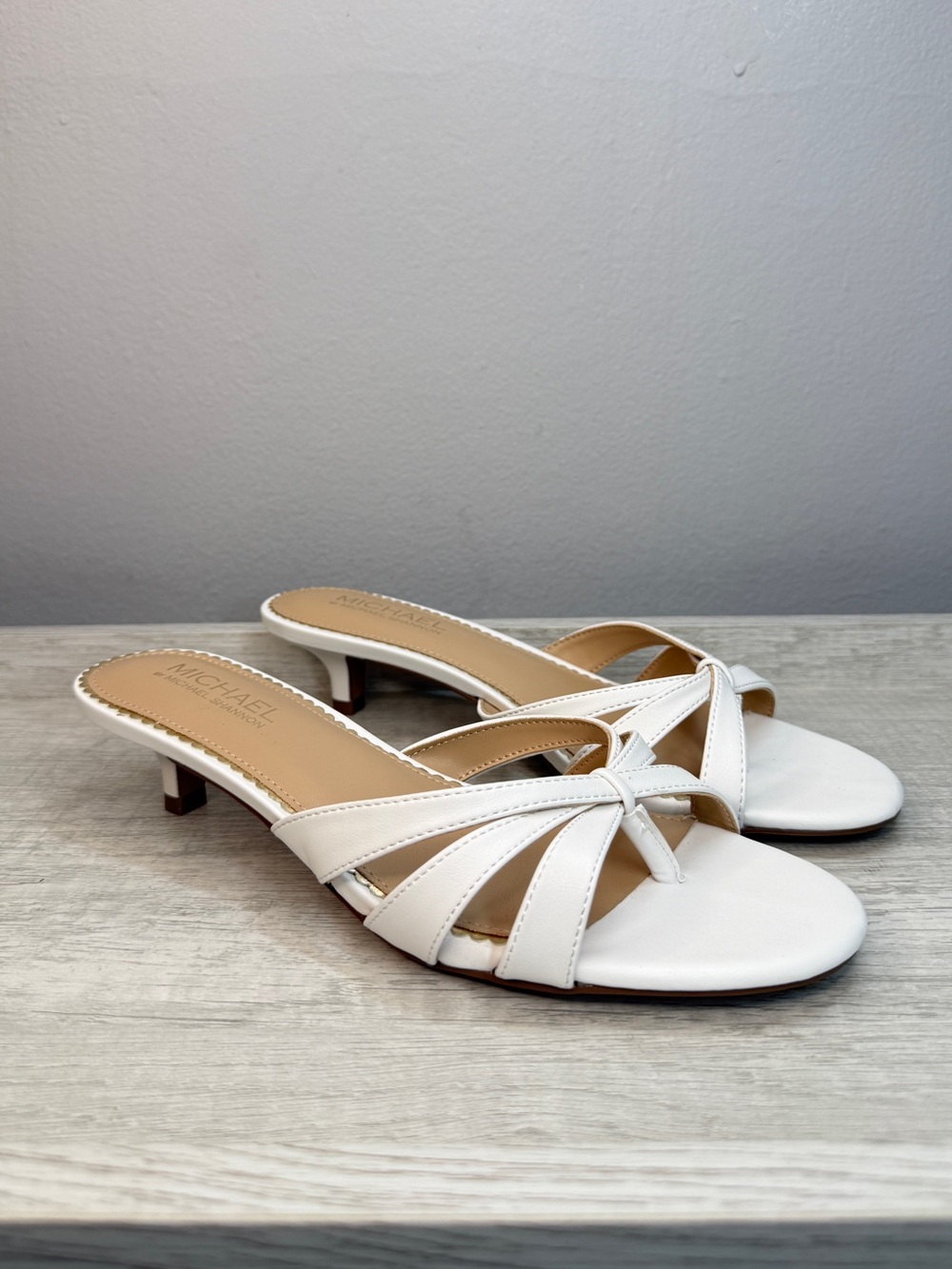 MICHAEL BY MICHAEL SHANNON ZURI DRESS SANDAL KITTEN HEEL SIZE 8.5 - Picture 10 of 12